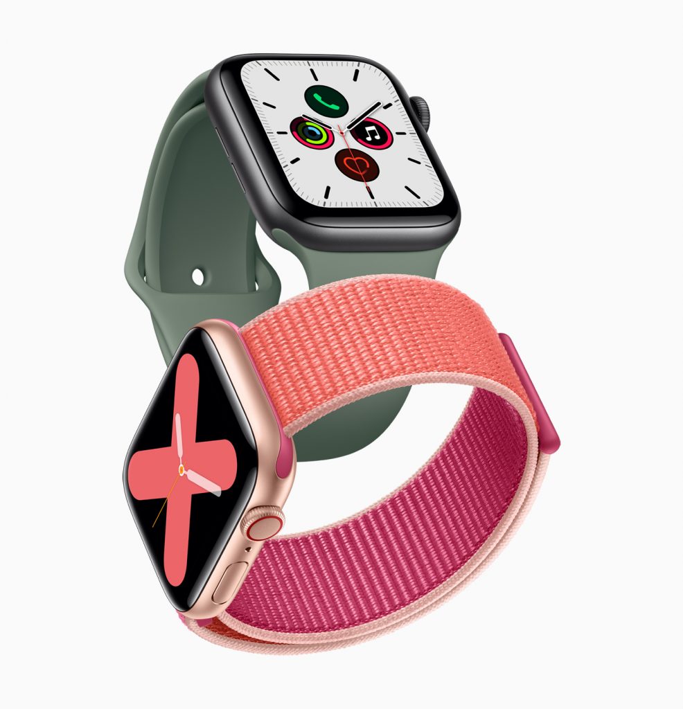 Apple watch series 5 gold aluminum case pomegranate band and space gray aluminum case pine green band 091019 big.jpg.small 2x
