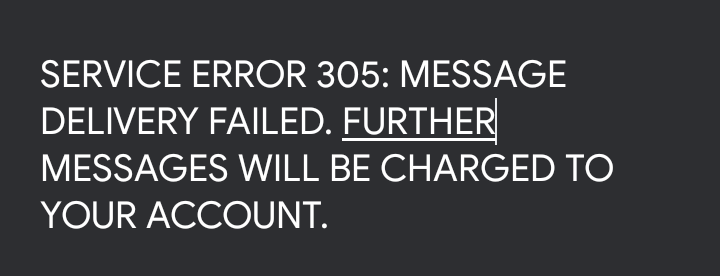 Service Error 305