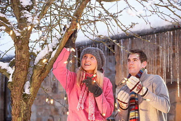 How to Hang Christmas Lights Outside Without Nails