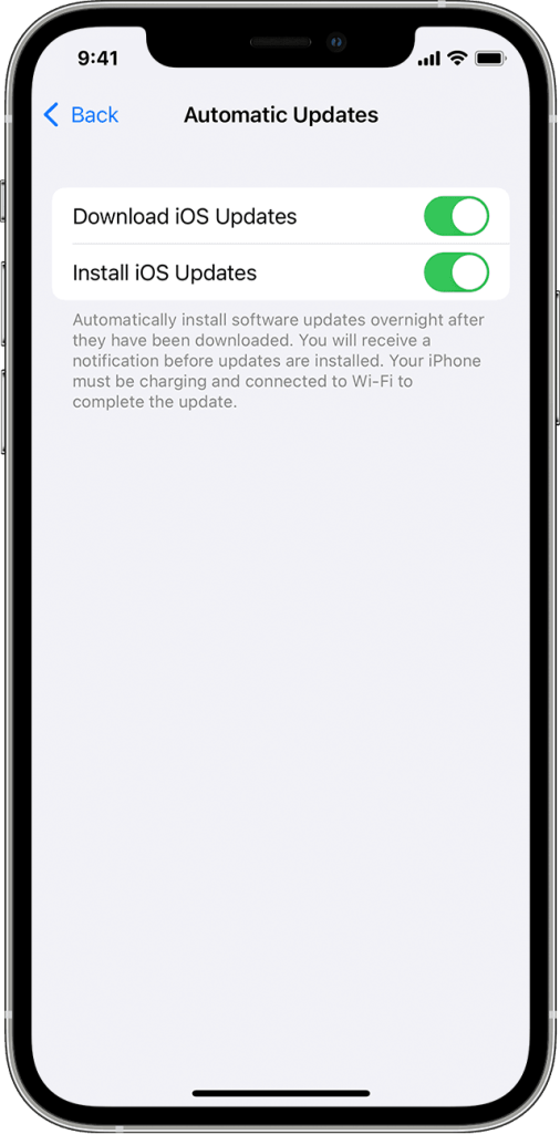 ios15 iphone12 pro settings general software update automatic updates