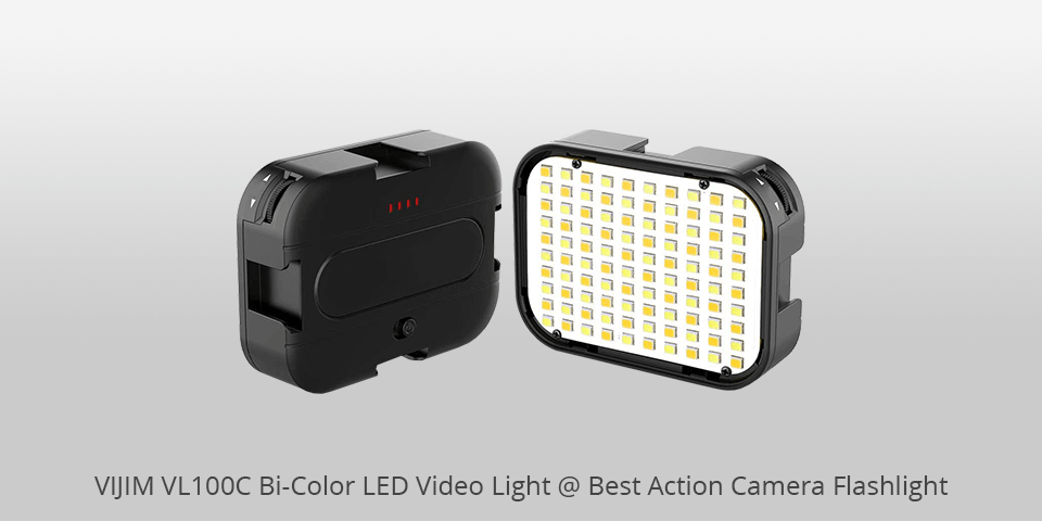 vijim vl100s bi solor led video light action camera flashlight