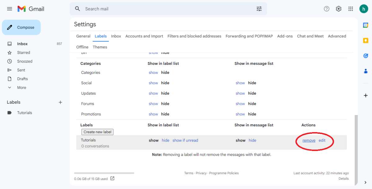 How to Delete Labels in GMail