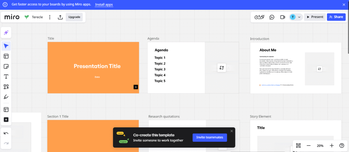 A screenshot of Miro frame