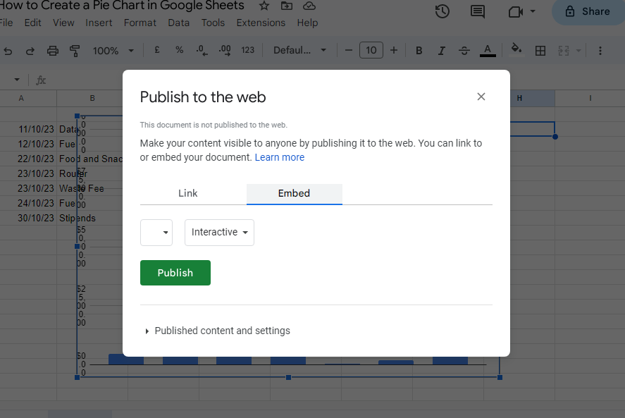 Publish to the web