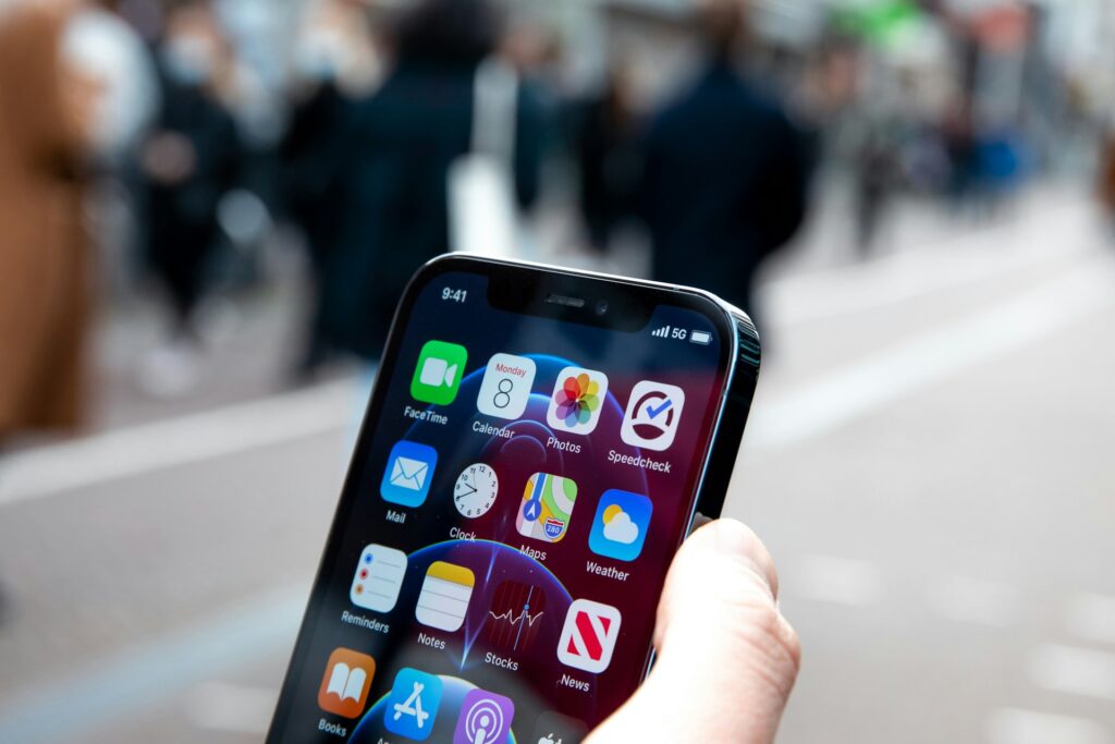 image of an iPhone on 5G mobile data